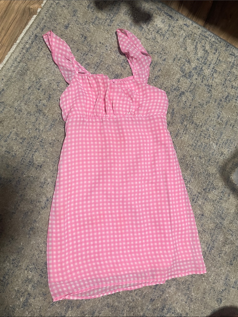 Cat & Jack Pink Gingham Tie-Shoulder Sundress